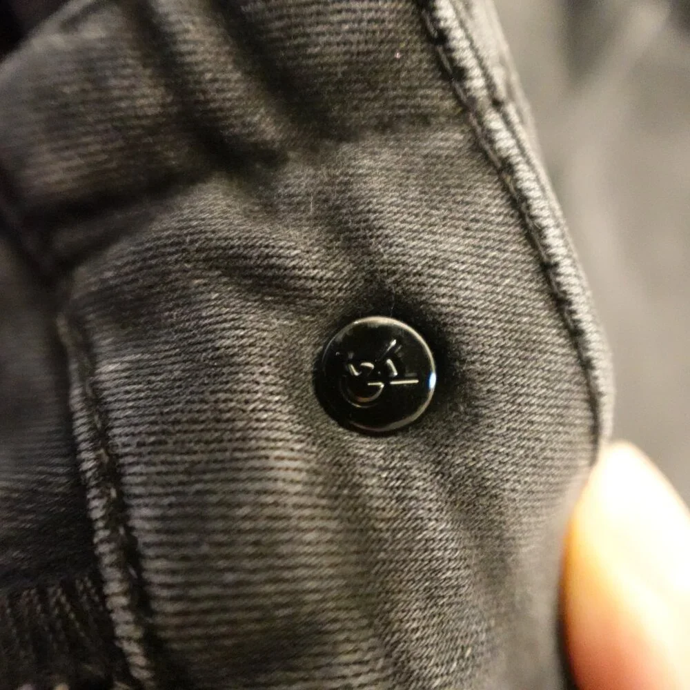 Good American Jeans Good Straight Distressed Hems Women's 6/28 Black‎ Denim